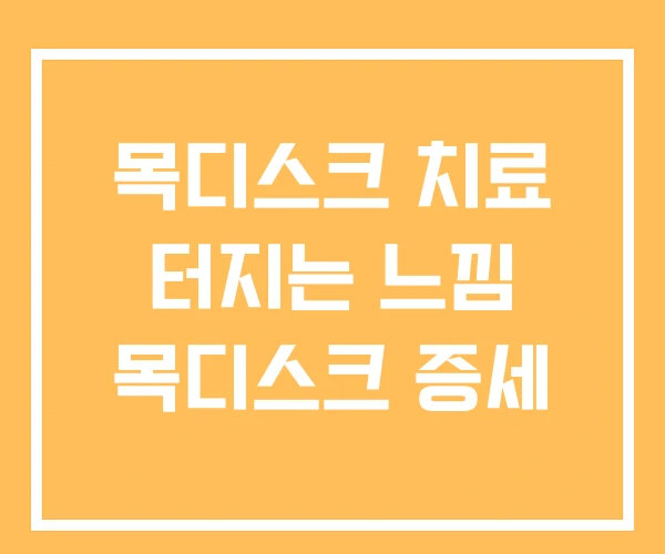 목디스크 치료 터지는 느낌 목디스크 증세