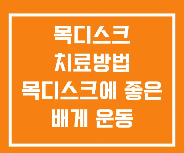 목디스크 치료방법 목디스크에 좋은 배게 운동