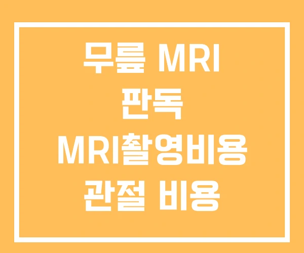 무릎 MRI 판독 MRI촬영비용 관절 비용 무릎 MRI 판독 MRI촬영비용 관절 비용