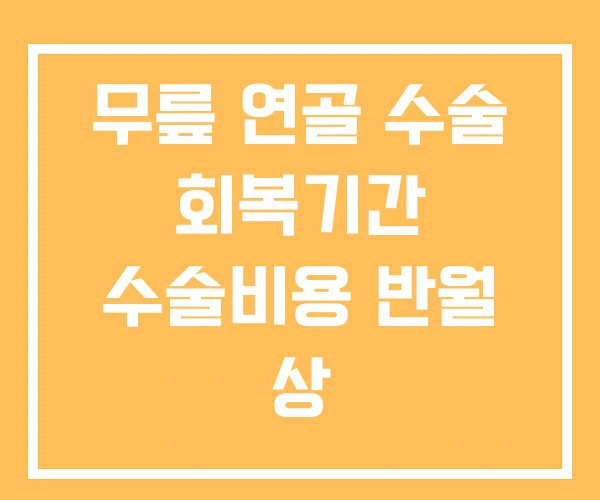 무릎 연골 수술 회복기간 수술비용 반월 상 무릎 연골 수술 회복기간 수술비용 반월 상