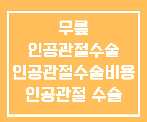 무릎 인공관절수술 인공관절수술비용 인공관절 수술 무릎 인공관절수술 인공관절수술비용 인공관절 수술