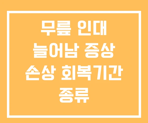 무릎 인대 늘어남 증상 손상 회복기간 종류 무릎 인대 늘어남 증상 손상 회복기간 종류