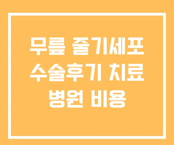 무릎 줄기세포 수술후기 치료 병원 비용 무릎 줄기세포 수술후기 치료 병원 비용