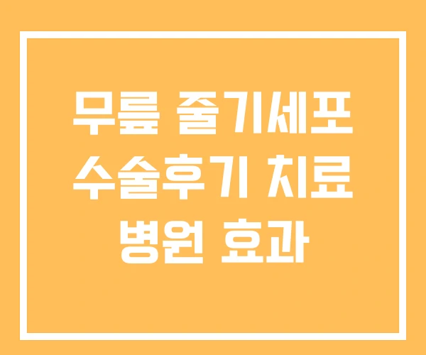 무릎 줄기세포 수술후기 치료 병원 효과 무릎 줄기세포 수술후기 치료 병원 효과