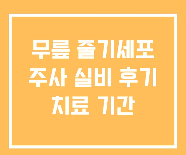 무릎 줄기세포 주사 실비 후기 치료 기간 무릎 줄기세포 주사 실비 후기 치료 기간