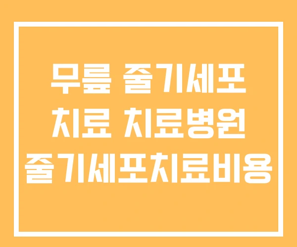 무릎 줄기세포 치료 치료병원 줄기세포치료비용