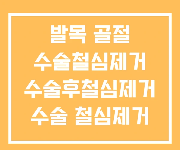 발목 골절 수술철심제거 수술후철심제거 수술 철심제거