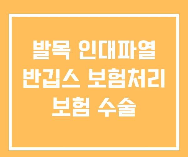 발목 인대파열 반깁스 보험처리 보험 수술 발목 인대파열 반깁스 보험처리 보험 수술