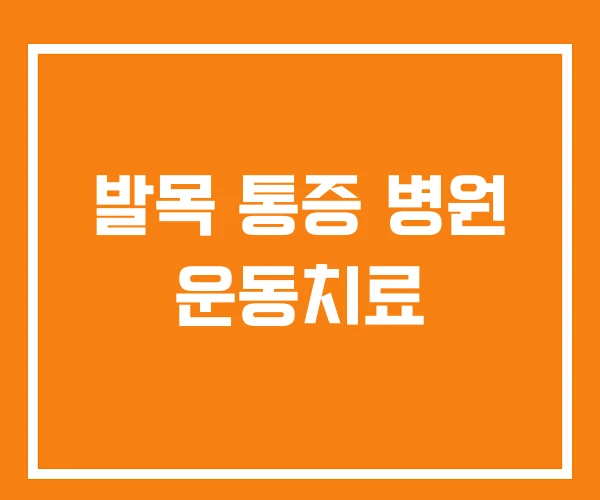 발목 통증 병원 운동치료 발목 통증 병원 운동치료