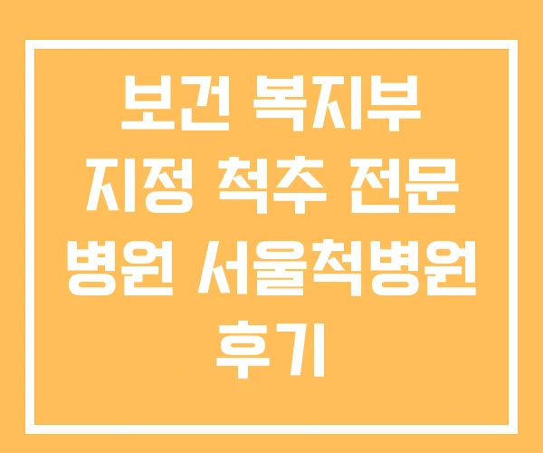 보건 복지부 지정 척추 전문 병원 서울척병원 후기 보건 복지부 지정 척추 전문 병원 서울척병원 후기