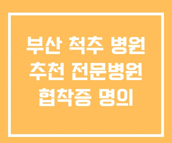 부산 척추 병원 추천 전문병원 협착증 명의 부산 척추 병원 추천 전문병원 협착증 명의