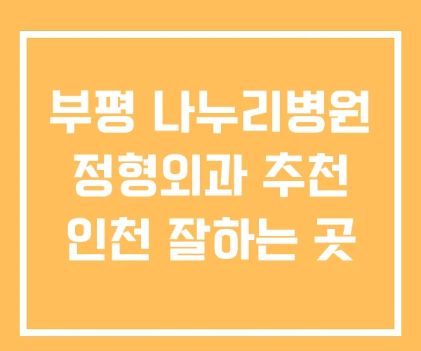 부평 나누리병원 정형외과 추천 인천 잘하는 곳 부평 나누리병원 정형외과 추천 인천 잘하는 곳