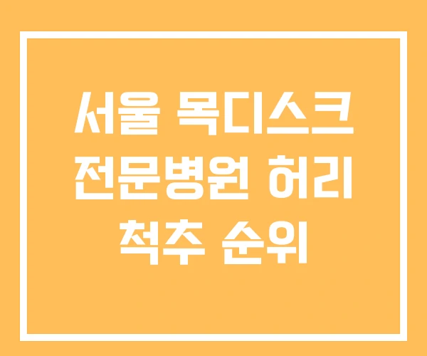 서울 목디스크 전문병원 허리 척추 순위 서울 목디스크 전문병원 허리 척추 순위