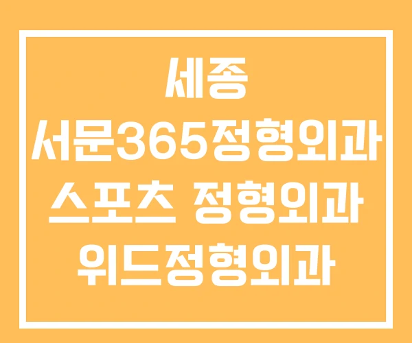 세종 서문365정형외과 스포츠 정형외과 위드정형외과 세종 서문365정형외과 스포츠 정형외과 위드정형외과