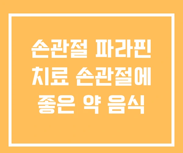 손관절 파라핀 치료 손관절에 좋은 약 음식 손관절 파라핀 치료 손관절에 좋은 약 음식