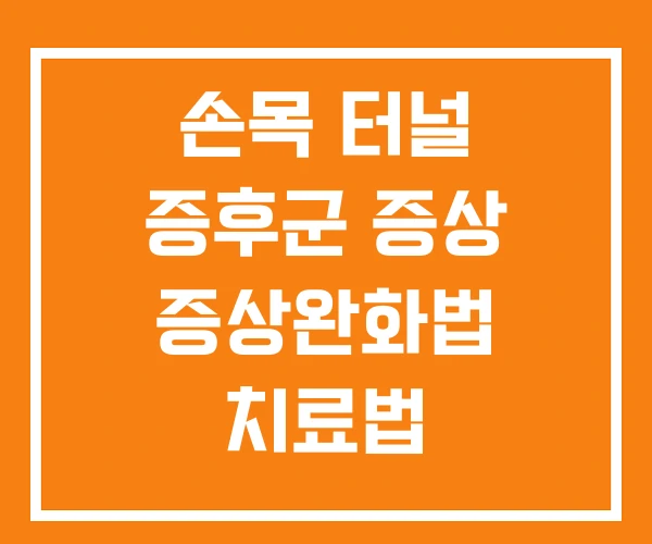 손목 터널 증후군 증상 증상완화법 치료법 손목 터널 증후군 증상 증상완화법 치료법