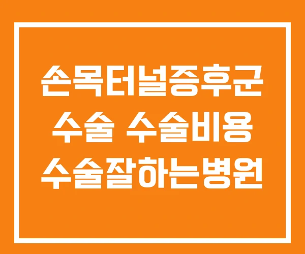 손목터널증후군 수술 수술비용 수술잘하는병원 손목터널증후군 수술 수술비용 수술잘하는병원