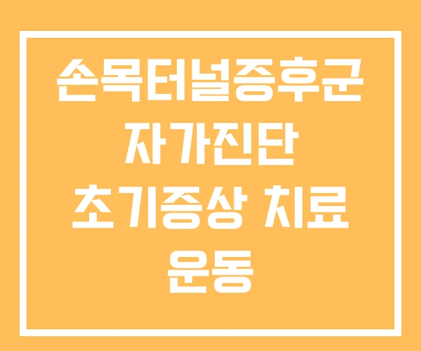 손목터널증후군 자가진단 초기증상 치료 운동 손목터널증후군 자가진단 초기증상 치료 운동