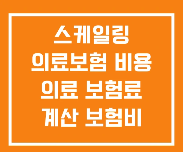 스케일링 의료보험 비용 의료 보험료 계산 보험비