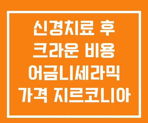 신경치료 후 크라운 비용 어금니세라믹 가격 지르코니아 신경치료 후 크라운 비용 어금니세라믹 가격 지르코니아