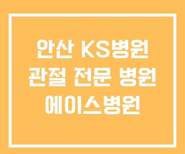 안산 KS병원 관절 전문 병원 에이스병원