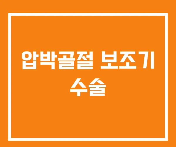 압박골절 보조기 수술 압박골절 보조기 수술