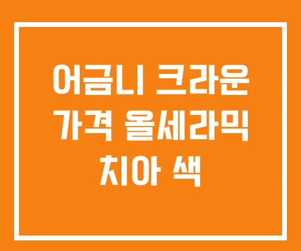 어금니 크라운 가격 올세라믹 치아 색