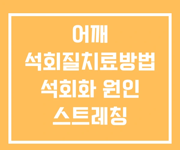 어깨 석회질치료방법 석회화 원인 스트레칭 어깨 석회질치료방법 석회화 원인 스트레칭