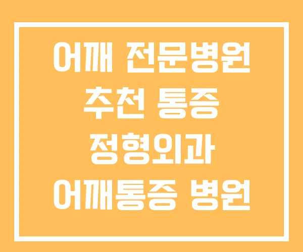 어깨 전문병원 추천 통증 정형외과 어깨통증 병원 어디 어깨 전문병원 추천 통증 정형외과 어깨통증 병원 어디