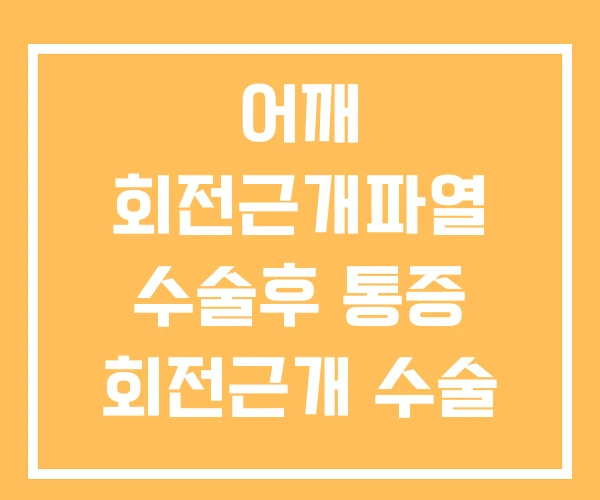 어깨 회전근개파열 수술후 통증 회전근개 수술 수술비용 어깨 회전근개파열 수술후 통증 회전근개 수술 수술비용