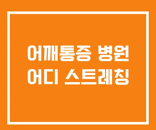어깨통증 병원 어디 스트레칭 어깨통증 병원 어디 스트레칭