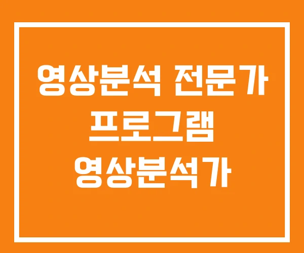 영상분석 전문가 프로그램 영상분석가 영상분석 전문가 프로그램 영상분석가