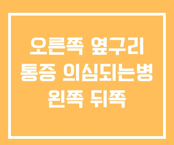 오른쪽 옆구리 통증 의심되는병 왼쪽 뒤쪽 오른쪽 옆구리 통증 의심되는병 왼쪽 뒤쪽
