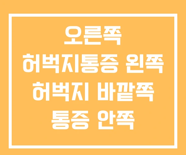 오른쪽 허벅지통증 왼쪽 허벅지 바깥쪽 통증 안쪽