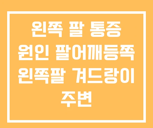왼쪽 팔 통증 원인 팔어깨등쪽 왼쪽팔 겨드랑이 주변
