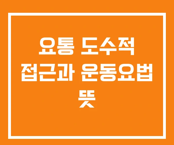 요통 도수적 접근과 운동요법 뜻 요통 도수적 접근과 운동요법 뜻
