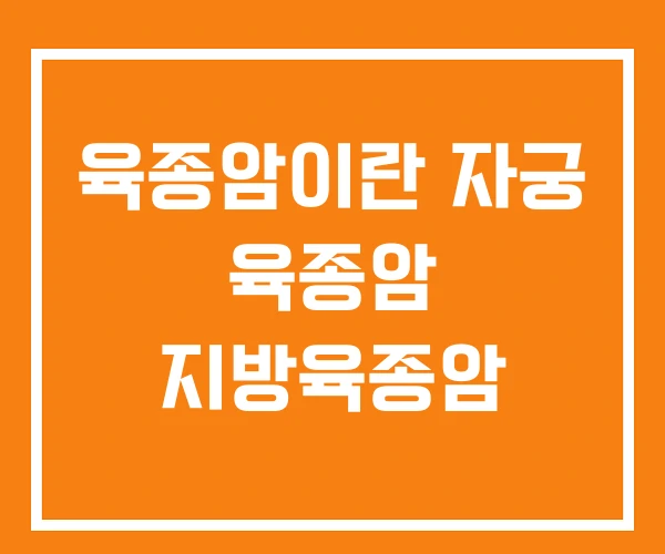 육종암이란 자궁 육종암 지방육종암 육종암이란 자궁 육종암 지방육종암