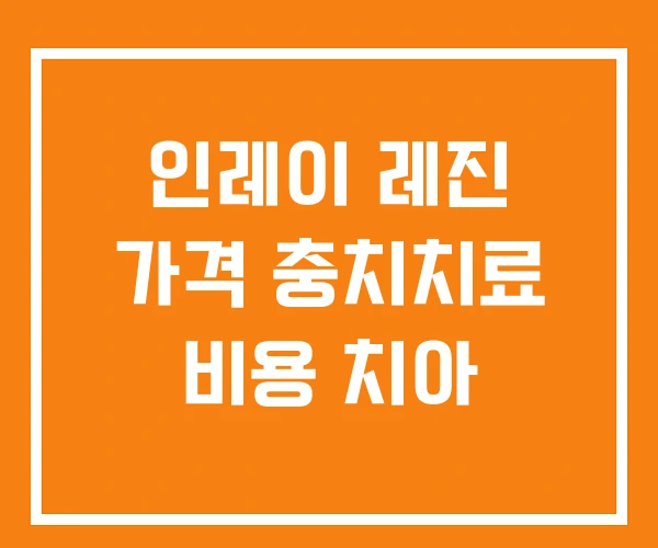 인레이 레진 가격 충치치료 비용 치아