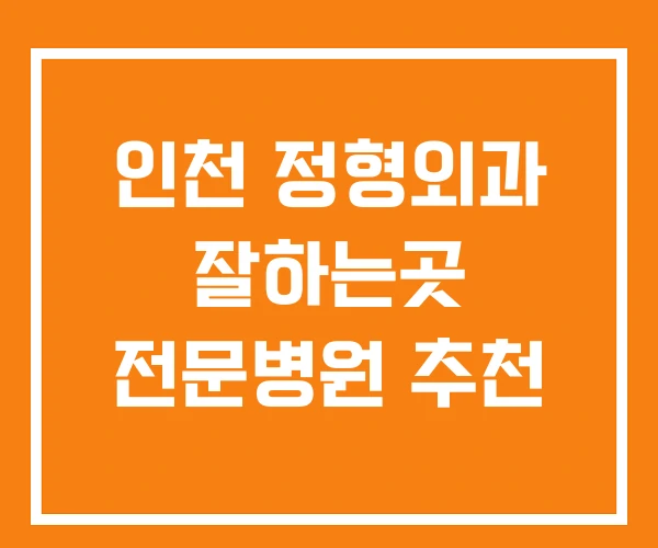 인천 정형외과 잘하는곳 전문병원 추천 인천 정형외과 잘하는곳 전문병원 추천