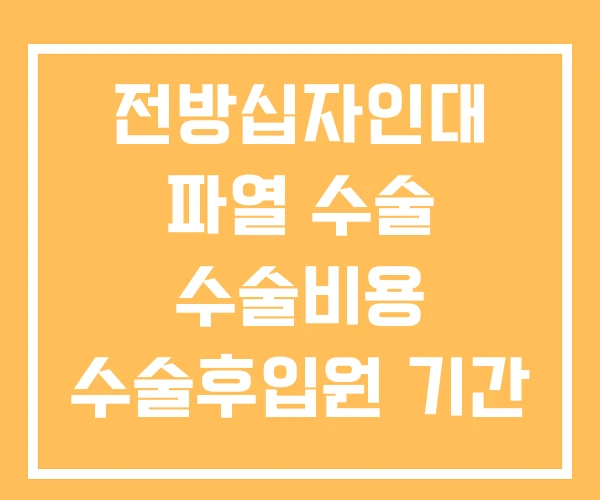 전방십자인대 파열 수술 수술비용 수술후입원 기간 전방십자인대 파열 수술 수술비용 수술후입원 기간
