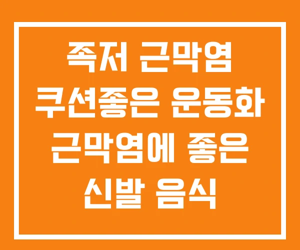 족저 근막염 쿠션좋은 운동화 근막염에 좋은 신발 음식