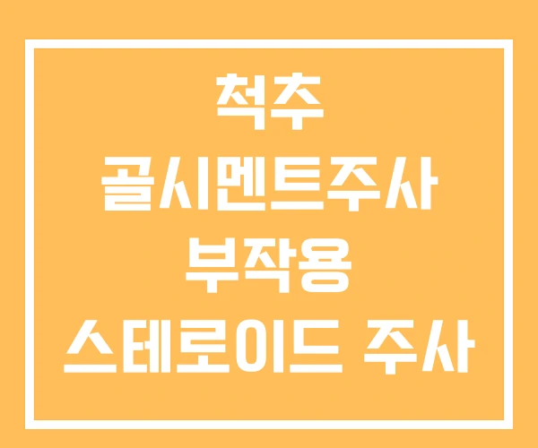 척추 골시멘트주사 부작용 스테로이드 주사 치료 신경주사