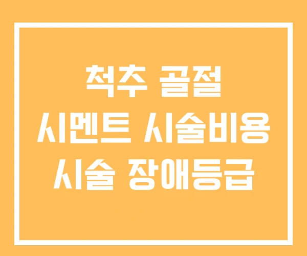 척추 골절 시멘트 시술비용 시술 장애등급 척추 골절 시멘트 시술비용 시술 장애등급