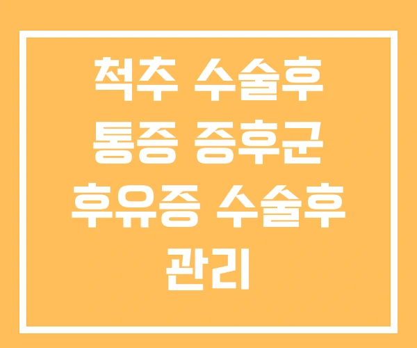 척추 수술후 통증 증후군 후유증 수술후 관리 척추 수술후 통증 증후군 후유증 수술후 관리