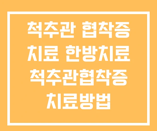 척추관 협착증 치료 한방치료 척추관협착증 치료방법 척추관 협착증 치료 한방치료 척추관협착증 치료방법
