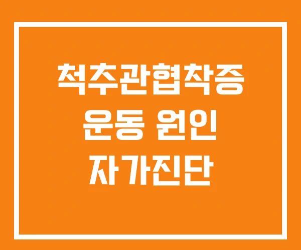 척추관협착증 운동 원인 자가진단 척추관협착증 운동 원인 자가진단