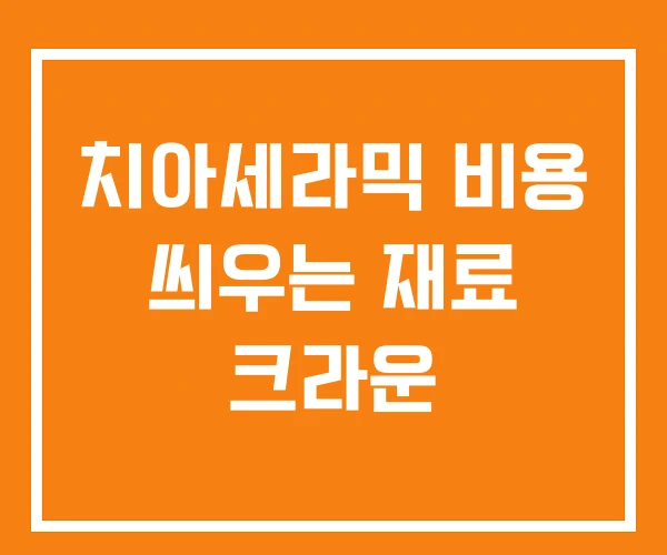 치아세라믹 비용 씌우는 재료 크라운 치아세라믹 비용 씌우는 재료 크라운