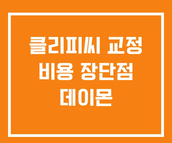 클리피씨 교정 비용 장단점 데이몬 클리피씨 교정 비용 장단점 데이몬