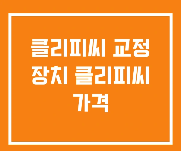 클리피씨 교정 장치 클리피씨 가격