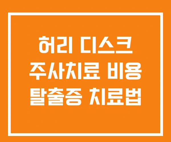허리 디스크 주사치료 비용 탈출증 치료법 허리 디스크 주사치료 비용 탈출증 치료법